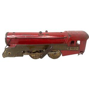 Hafner O gauge 1010 vintage wind up locomotive train red metal 50's Chicago USA